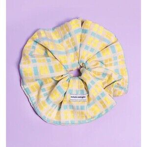 Autumn Adeigbo Yelllw & Blue Scrunchie New